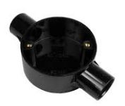 THROUGH BOX 20mm PVC BLACK