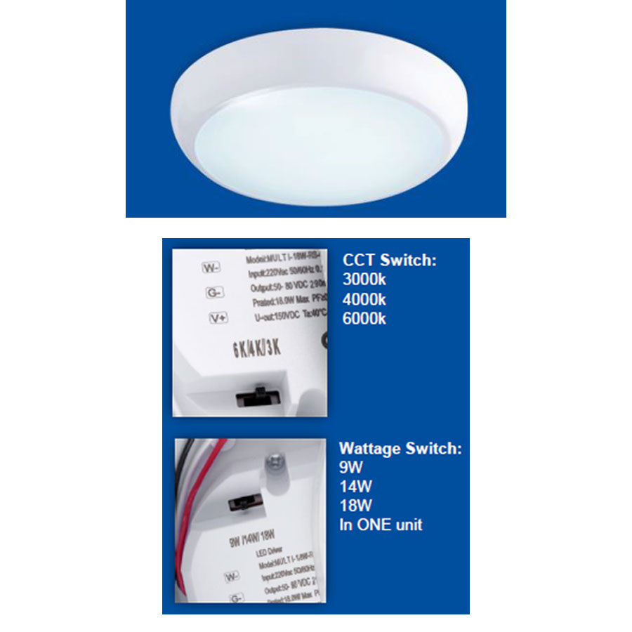 HERO LED BULKHEAD IP65 CCT