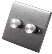 DIMMER Switch Push On/Off 2 Gang 2Way Plain P