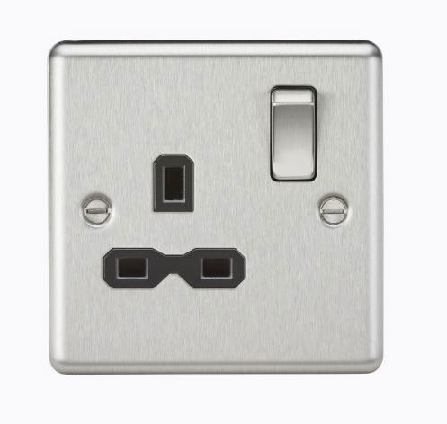 1GANG SWITCH SOCKET BC BLK