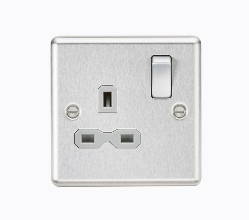 1GANG SWITCH SOCKET BC GREY