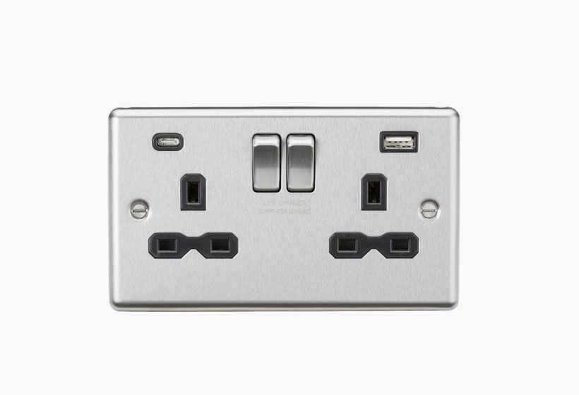 2GANG SWITCH SOCKET USB A/C