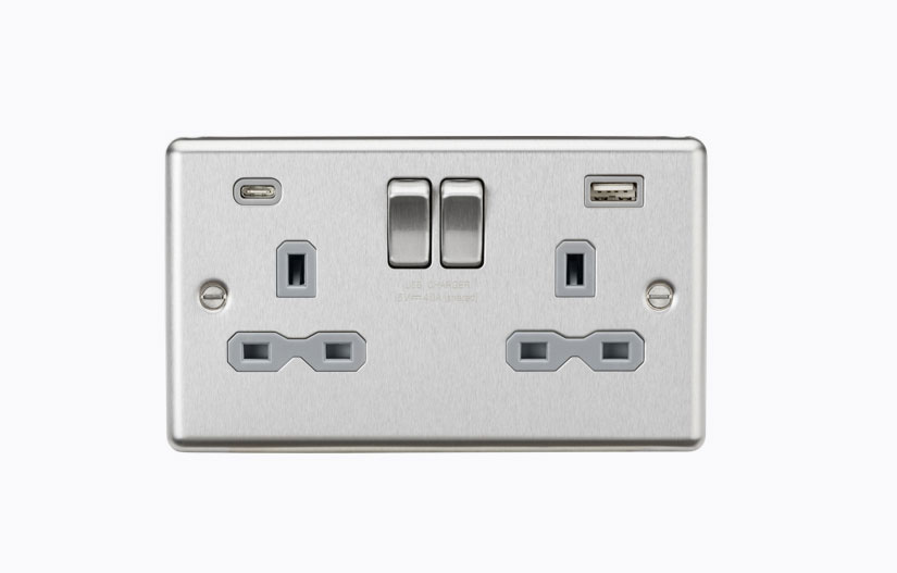 2GANG SWITCH SOCKET USB A/C