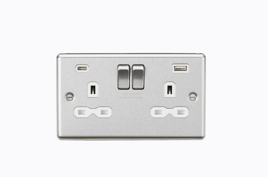 2GANG SWITCH SOCKET USB A/C