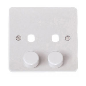 2GANG DIMMER PLATE ONLY  C/W KNOBS