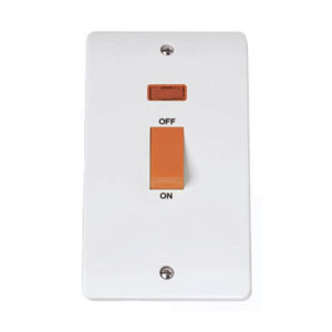 COOKER SWITCH 50A 2GANG TALL