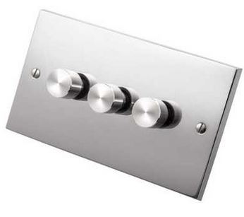 DIMMER Switch Push On/Off 3 Gang 2Way Plain P
