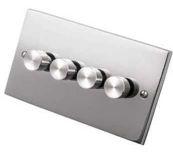 DIMMER Switch Push On/Off 4 Gang 2Way Plain P