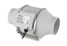 100mm IN-LINE DUCT FAN C/W TIMER