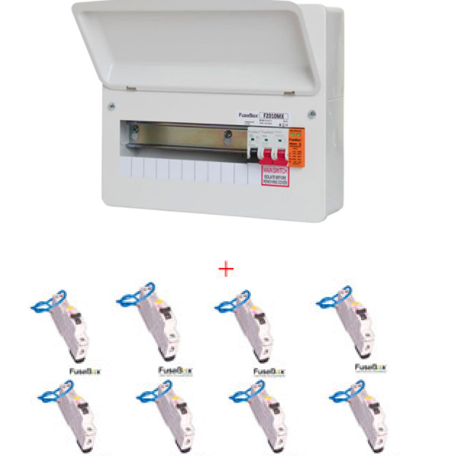 CONSUMER UNIT 10WAY C/W SPD   8RCBO