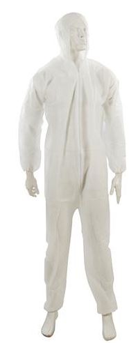 OVERALLS DISPOSABLE WHITE   HOOD