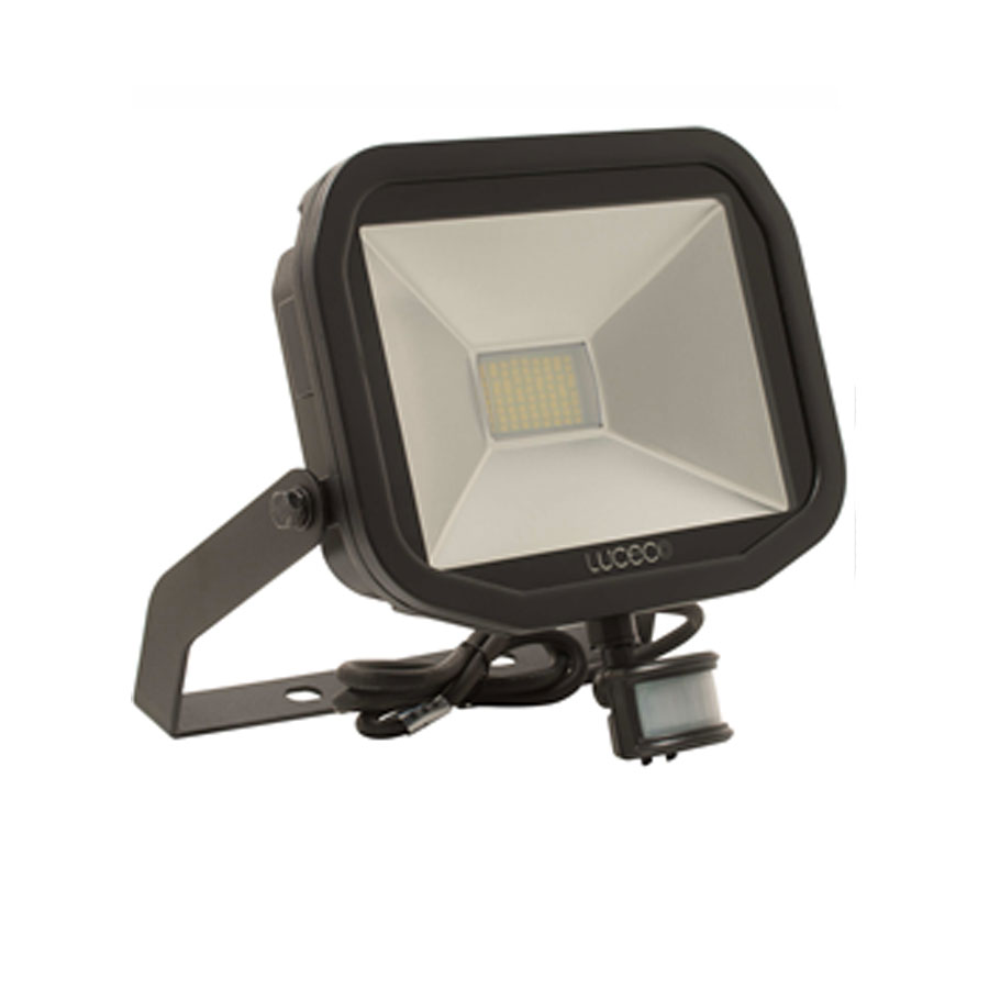 FLOODLIGHT LED WITH PIR 30W BLACK 5K