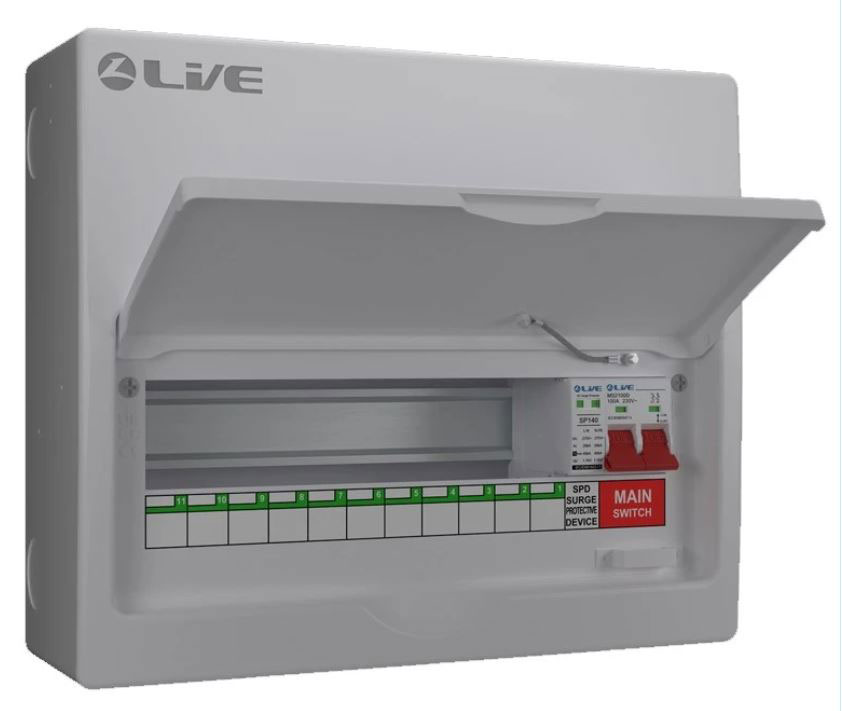 CONSUMER UNIT 11WAY C/W SPD   8RCBO