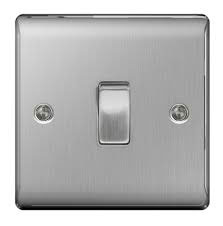 SWITCH 1GANG 2WAY BRUSHED STEEL