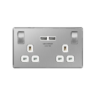 SOCKET 2GANG SWITCHED WITH USB