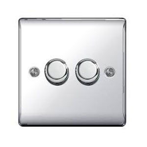 DIMMER 2GANG 2WAY 400W  POLISHED CHROME