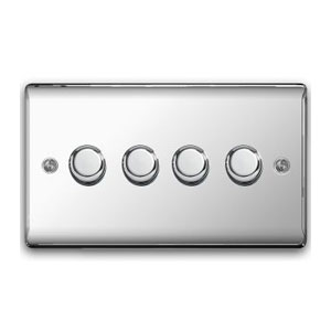 DIMMER 4GANG 2WAY 400W POLISHED CHROME