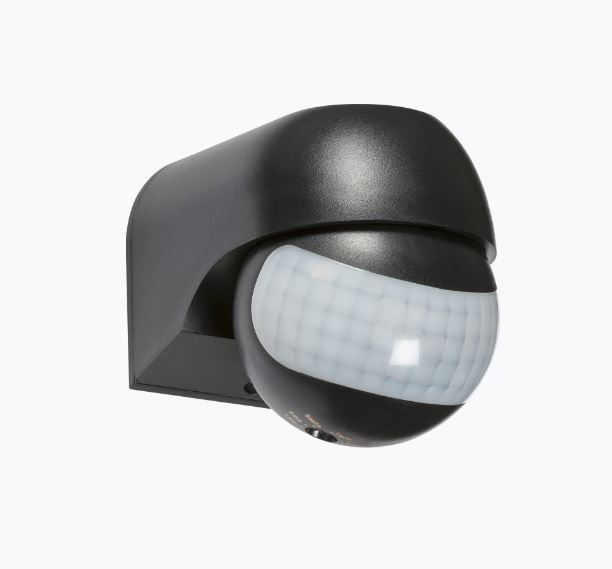 PIR DETECTOR 180 DEGREE BLACK