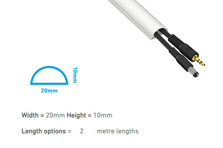 20X10mm 1/2 ROUND TRUNKING 2M