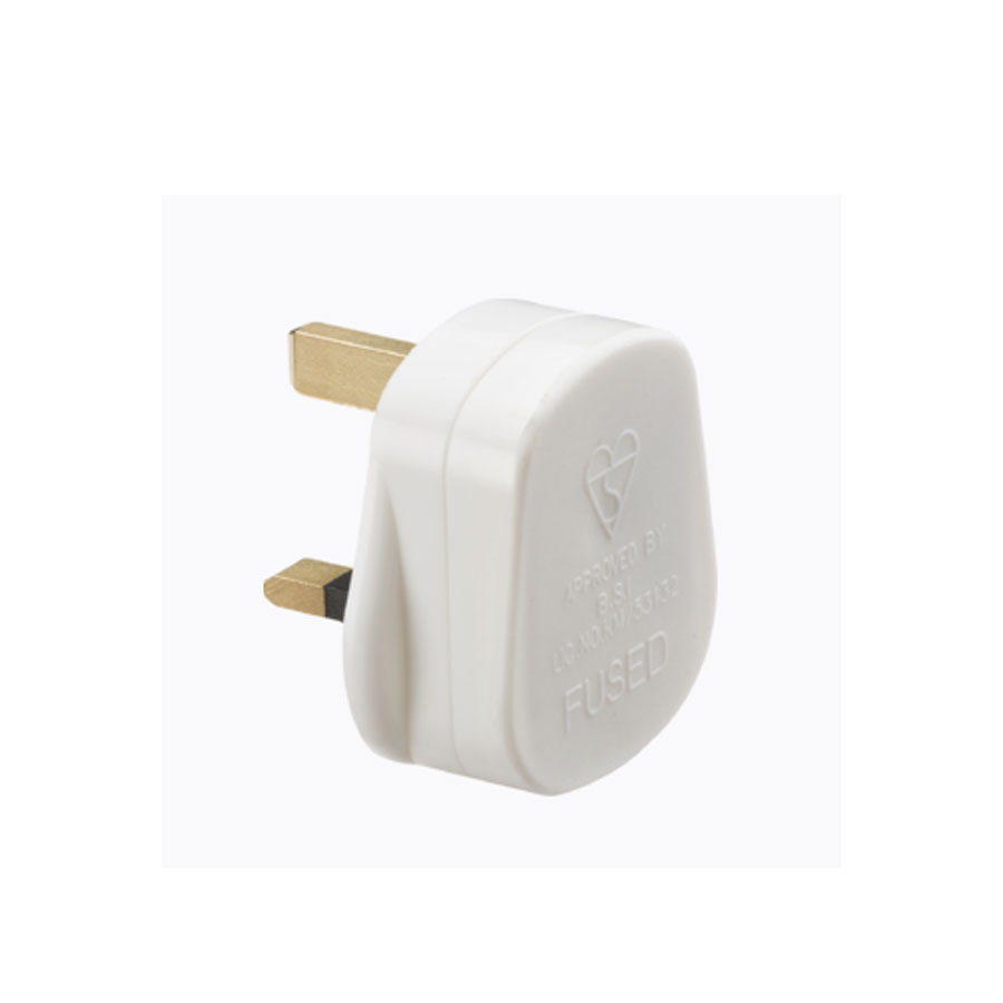 13A Plug Top with 13A Fuse White