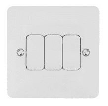 3GANG 2WAY SWITCH WHITE PLASTIC