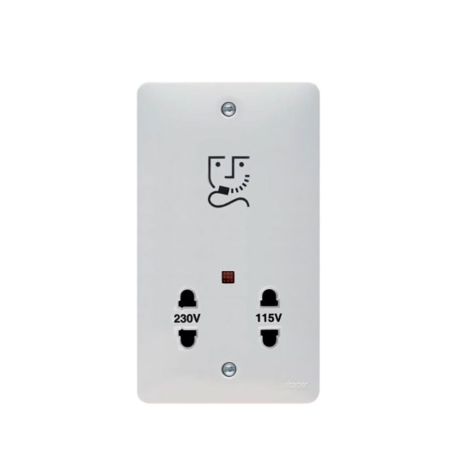 SHAVER SOCKET WHITE PVC