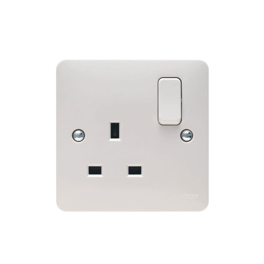 SOCKET 1GANG SWITCHED PVC WHITE