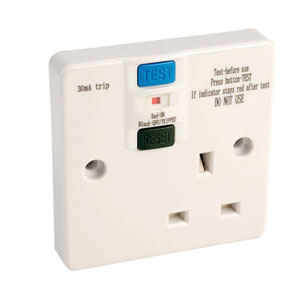 RCD SOCKET 1GANG 13A UNSWITCHED